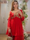 Ssc 680 Heavy Faux Georgette Embroidery Work Plazzo Suits